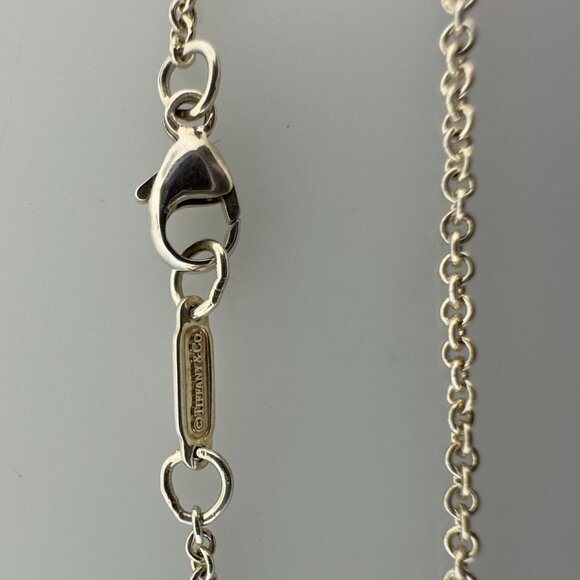 Tiffany & Co. 925 Sterling Silver 1837 Oval Loop Ring Chain Necklace 16" - Picture 6 of 10